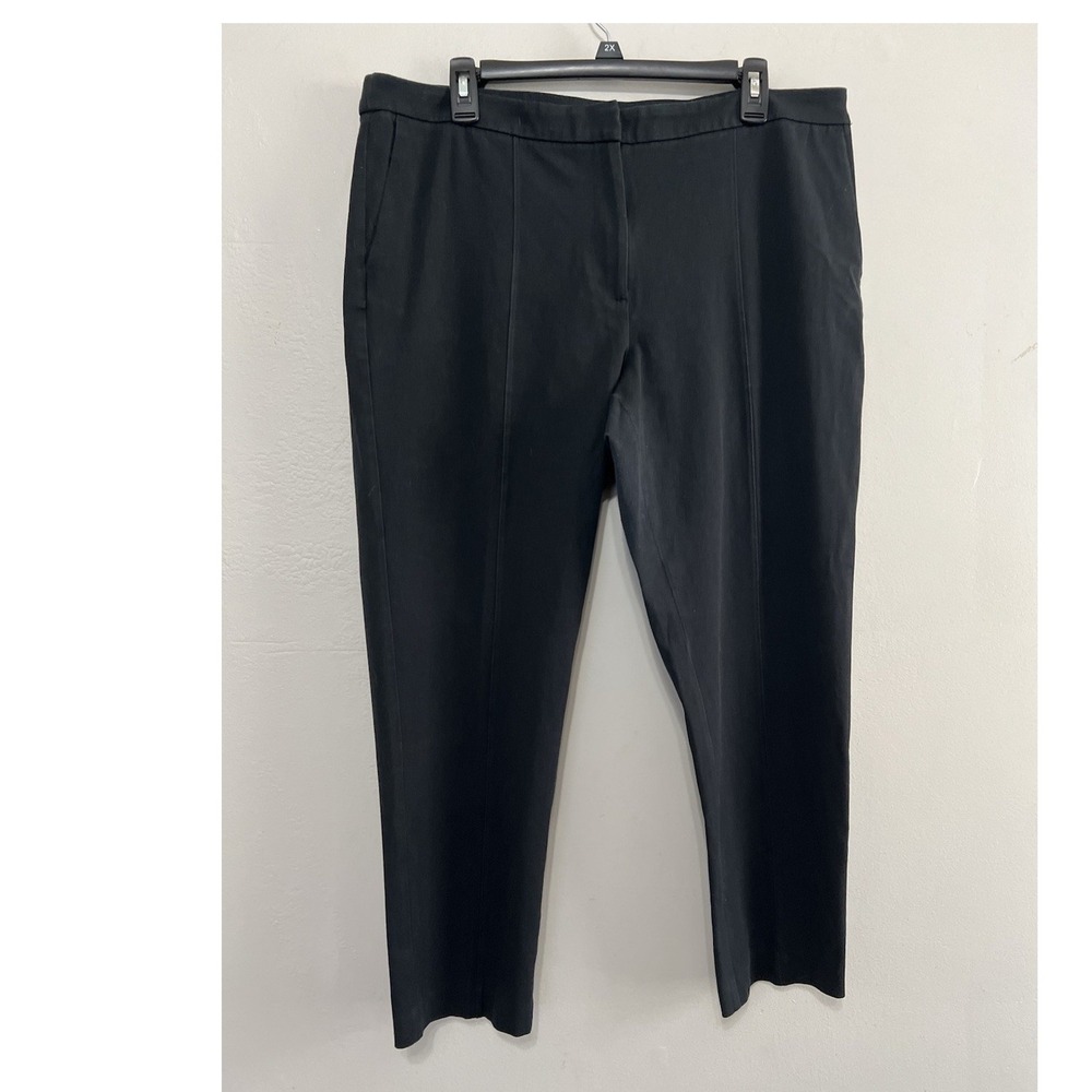 J. Jill Premium Bi-Stretch Black‎ Pintuck Straight Leg Pants Womens 16